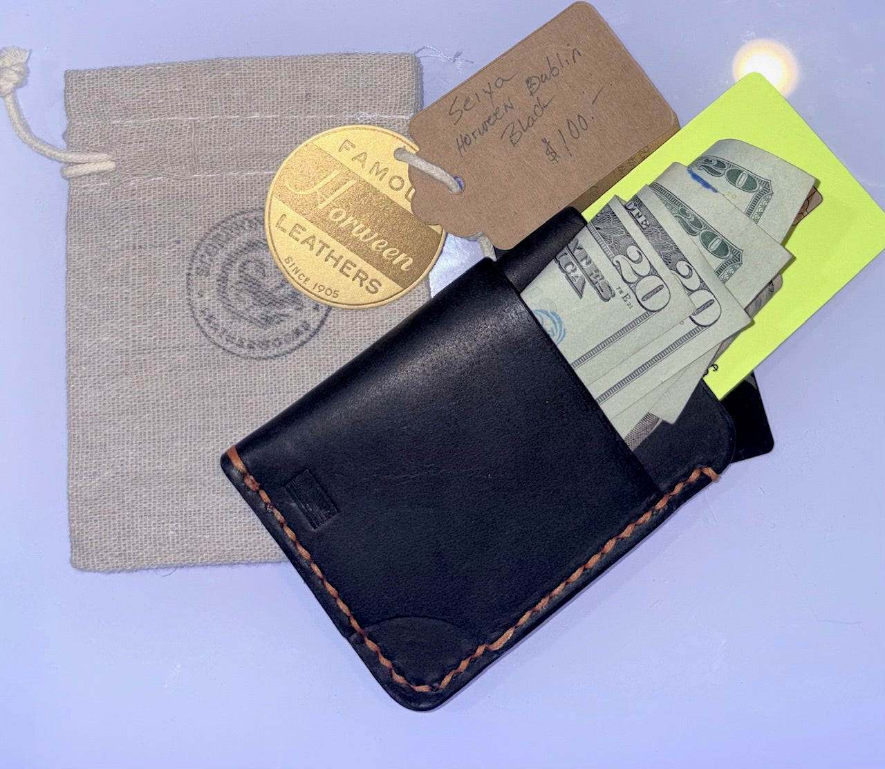 Seiya Wallet ⚫ Horween Dublin Black | Handmade Leather Minimalist Wallet