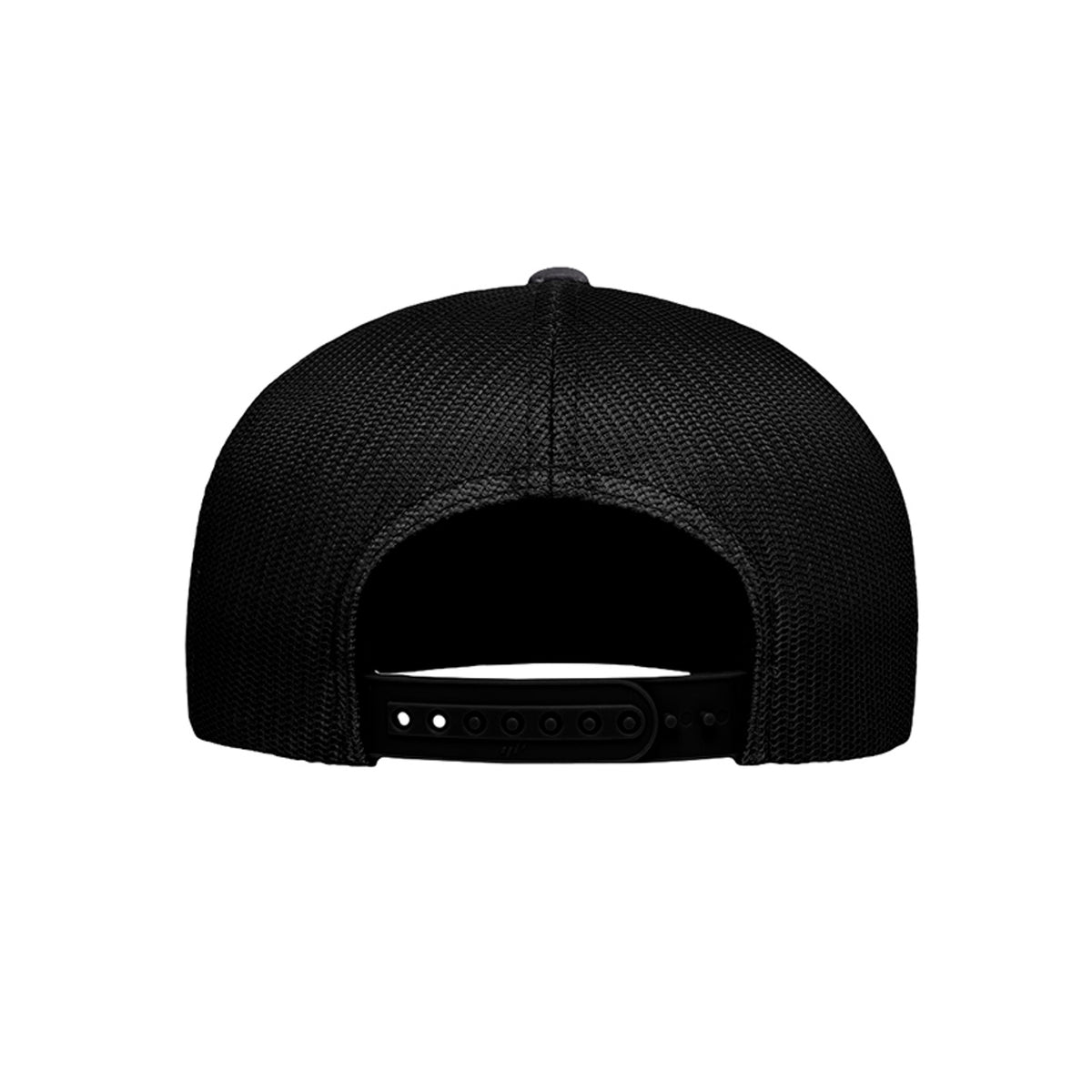 Maple Creek Acres High-Profile Trucker Cap in Charcoal/Black — back view