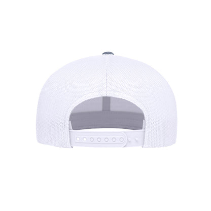 Maple Creek Acres High-Profile Trucker Cap in Heather Grey/White — back view