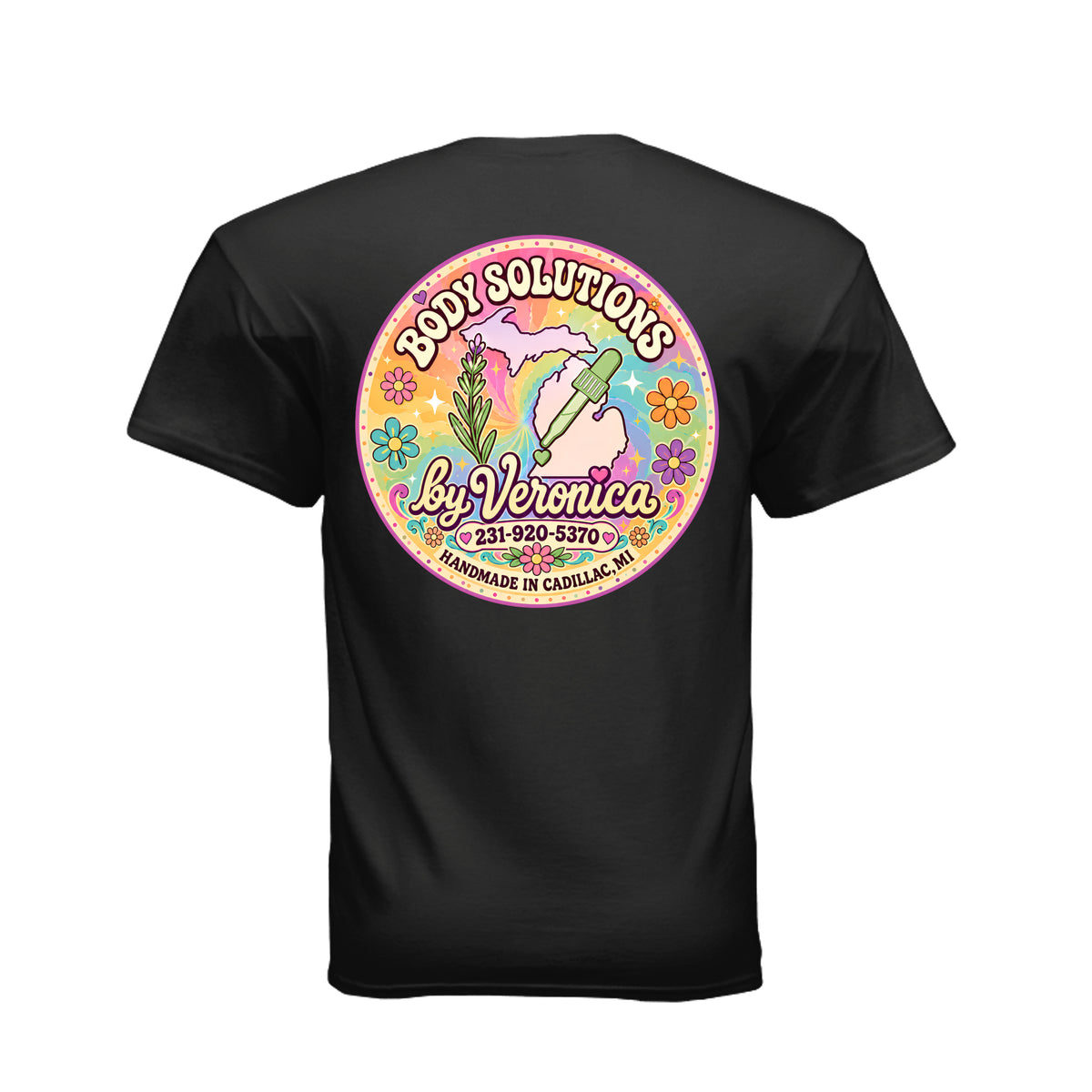 Body Solutions by Veronica Tee in Black — back view
